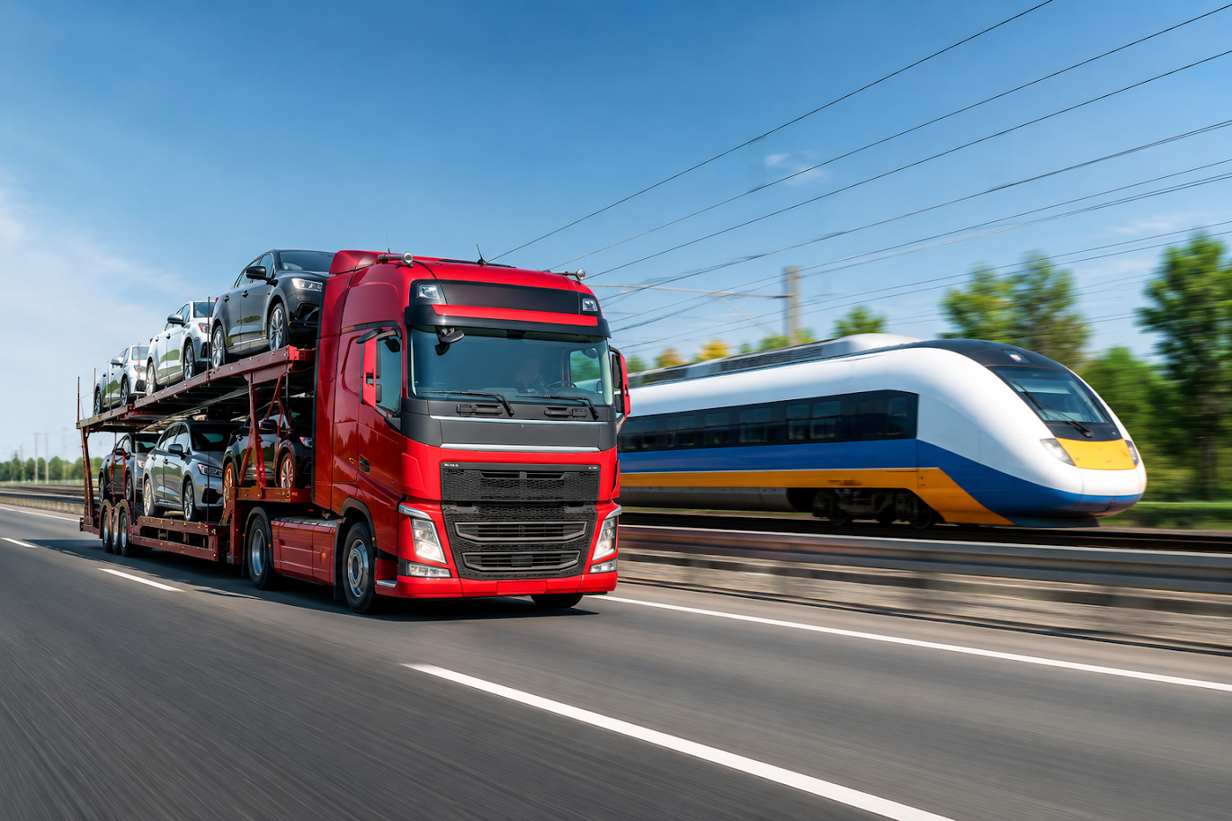 Transport logistics — car carrier trucks
